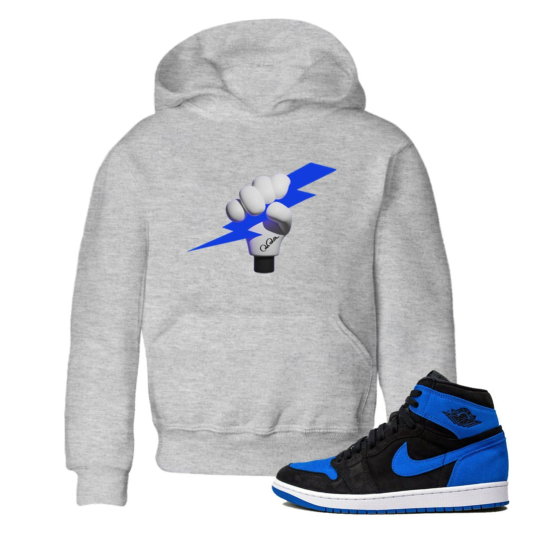 Air Jordan 1 Royal Reimagined shirt to match jordans Grab The Thunder sneaker tees AJ1 OG HIGH Royal Reimagined SNRT Sneaker Release Tees Baby Toddler Heather Grey 1 T-Shirt
