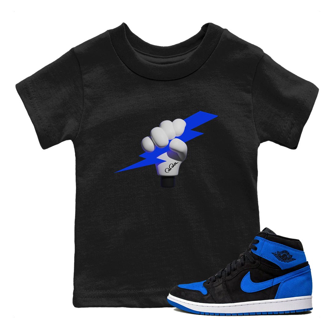 Air Jordan 1 Royal Reimagined shirt to match jordans Grab The Thunder sneaker tees AJ1 OG HIGH Royal Reimagined SNRT Sneaker Release Tees Baby Toddler Black 1 T-Shirt