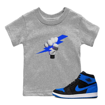 Air Jordan 1 Royal Reimagined shirt to match jordans Grab The Thunder sneaker tees AJ1 OG HIGH Royal Reimagined SNRT Sneaker Release Tees Baby Toddler Heather Grey 1 T-Shirt