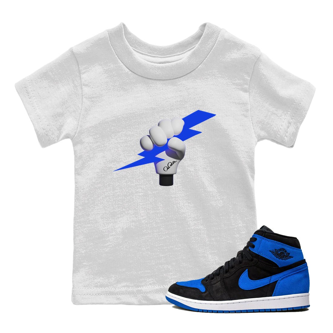 Air Jordan 1 Royal Reimagined shirt to match jordans Grab The Thunder sneaker tees AJ1 OG HIGH Royal Reimagined SNRT Sneaker Release Tees Baby Toddler White 1 T-Shirt