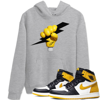 1s Yellow Ochre shirt to match jordans Grab The Thunder sneaker tees Air Jordan 1 Yellow Ochre SNRT Sneaker Release Tees unisex cotton Heather Grey 1 crew neck shirt