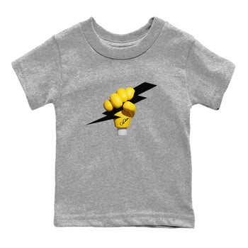 1s Yellow Ochre shirt to match jordans Grab The Thunder sneaker tees Air Jordan 1 Yellow Ochre SNRT sneaker release tees baby toddler Heather Grey 2 cotton Shirt