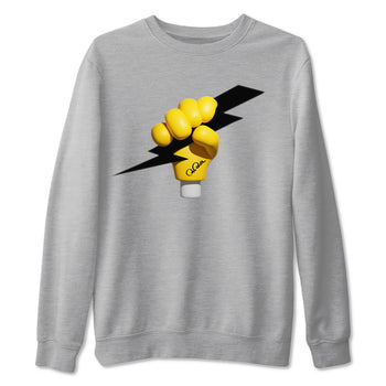 1s Yellow Ochre shirt to match jordans Grab The Thunder sneaker tees Air Jordan 1 Yellow Ochre SNRT Sneaker Release Tees unisex cotton Heather Grey 2 crew neck shirt