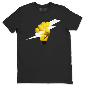 1s Yellow Ochre shirt to match jordans Grab The Thunder sneaker tees Air Jordan 1 Yellow Ochre SNRT Sneaker Release Tees unisex cotton Black 2 crew neck shirt