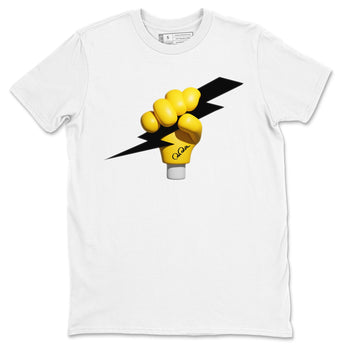 1s Yellow Ochre shirt to match jordans Grab The Thunder sneaker tees Air Jordan 1 Yellow Ochre SNRT Sneaker Release Tees unisex cotton White 2 crew neck shirt