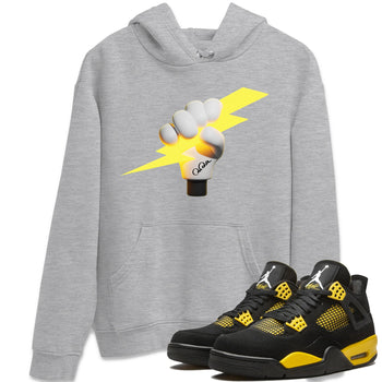 Air Jordan 4 Thunder Sneaker Match Tees Grab The Thunder Sneaker Tees Yellow AJ4 Thunder Sneaker Release Tees Unisex Shirts Heather Grey 1