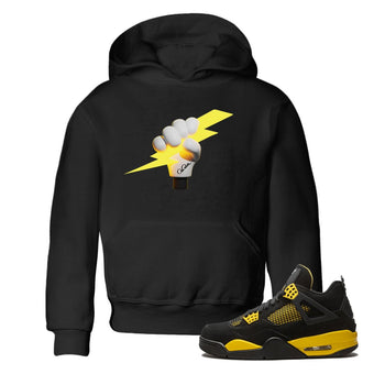 Air Jordan 4 Thunder Sneaker Match Tees Grab The Thunder Sneaker Tees Yellow AJ4 Thunder Sneaker Release Tees Kids Shirts Black 1