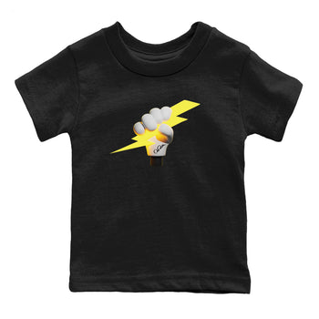 Air Jordan 4 Thunder Sneaker Match Tees Grab The Thunder Sneaker Tees Yellow AJ4 Thunder Sneaker Release Tees Kids Shirts Black 2