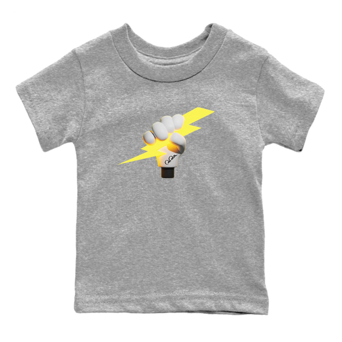 Air Jordan 4 Thunder Sneaker Match Tees Grab The Thunder Sneaker Tees Yellow AJ4 Thunder Sneaker Release Tees Kids Shirts Heather Grey 2