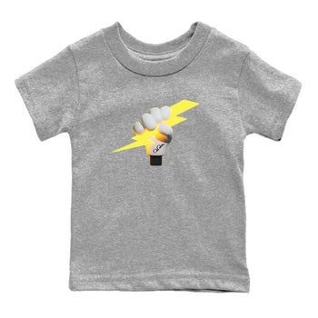 Air Jordan 4 Thunder Sneaker Match Tees Grab The Thunder Sneaker Tees Yellow AJ4 Thunder Sneaker Release Tees Kids Shirts Heather Grey 2