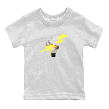 Air Jordan 4 Thunder Sneaker Match Tees Grab The Thunder Sneaker Tees Yellow AJ4 Thunder Sneaker Release Tees Kids Shirts White 2
