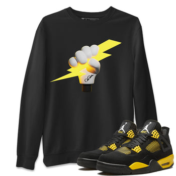 Air Jordan 4 Thunder Sneaker Match Tees Grab The Thunder Sneaker Tees Yellow AJ4 Thunder Sneaker Release Tees Unisex Shirts Black 1