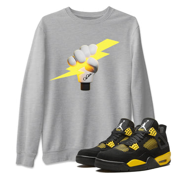 Air Jordan 4 Thunder Sneaker Match Tees Grab The Thunder Sneaker Tees Yellow AJ4 Thunder Sneaker Release Tees Unisex Shirts Heather Grey 1