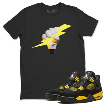 Air Jordan 4 Thunder Sneaker Match Tees Grab The Thunder Sneaker Tees Yellow AJ4 Thunder Sneaker Release Tees Unisex Shirts Black 1