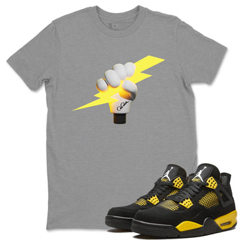 Air Jordan 4 Thunder Sneaker Match Tees Grab The Thunder Sneaker Tees Yellow AJ4 Thunder Sneaker Release Tees Unisex Shirts Heather Grey 1