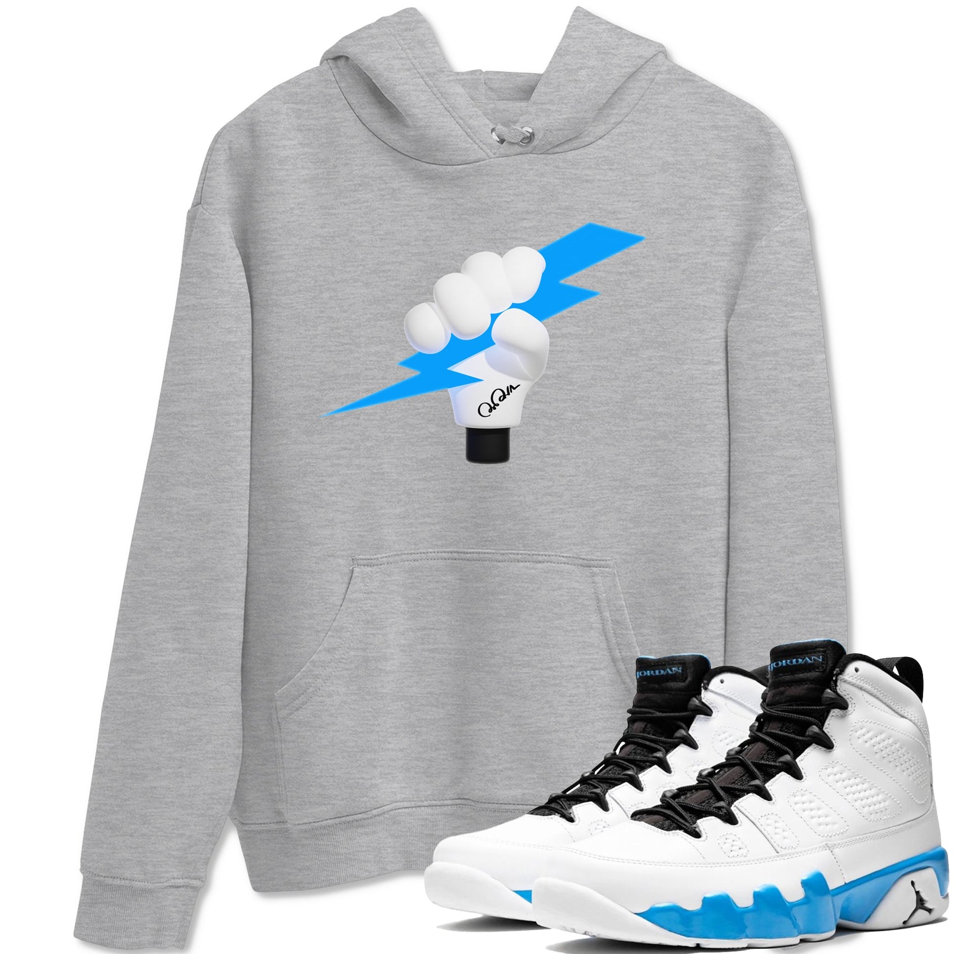 9s Powder Blue shirt to match jordans Grab The Thunder sneaker tees Air Jordan 9 Powder Blue SNRT Sneaker Release Tees unisex cotton Heather Grey 1 crew neck shirt