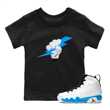 9s Powder Blue shirt to match jordans Grab The Thunder sneaker tees Air Jordan 9 Powder Blue SNRT sneaker release tees baby toddler Black 1 cotton Shirt