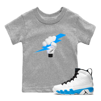 9s Powder Blue shirt to match jordans Grab The Thunder sneaker tees Air Jordan 9 Powder Blue SNRT sneaker release tees baby toddler Heather Grey 1 cotton Shirt