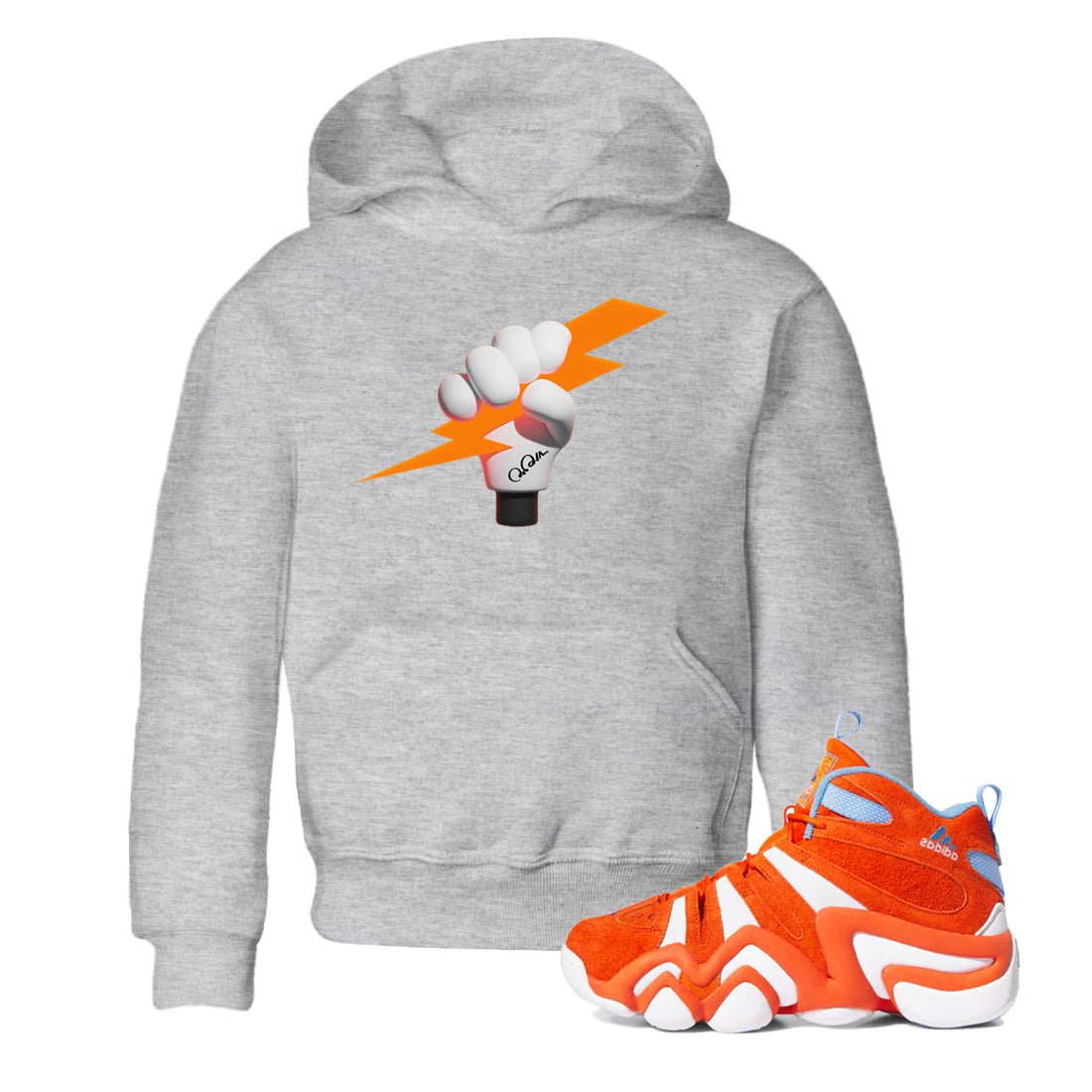 Crazy 8 Team Orange shirt to match jordans Grab The Thunder sneaker tees Adidas Crazy 8 Team Orange SNRT Sneaker Release Tees Baby Toddler Heather Grey 1 T-Shirt