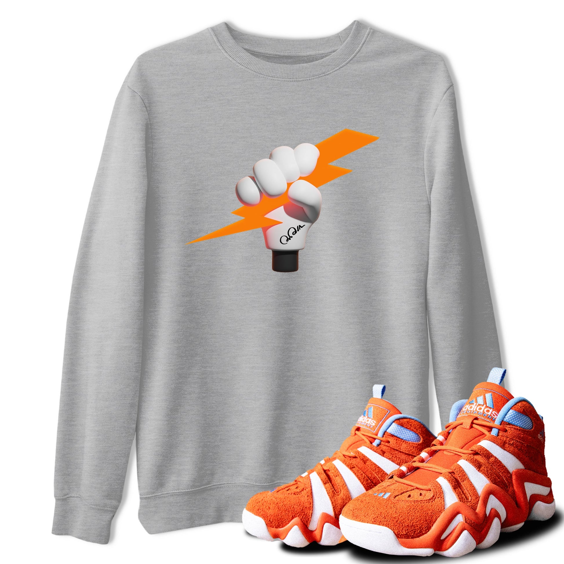 Crazy 8 Team Orange shirt to match jordans Grab The Thunder sneaker tees Adidas Crazy 8 Team Orange SNRT Sneaker Release Tees Unisex Heather Grey 1 T-Shirt