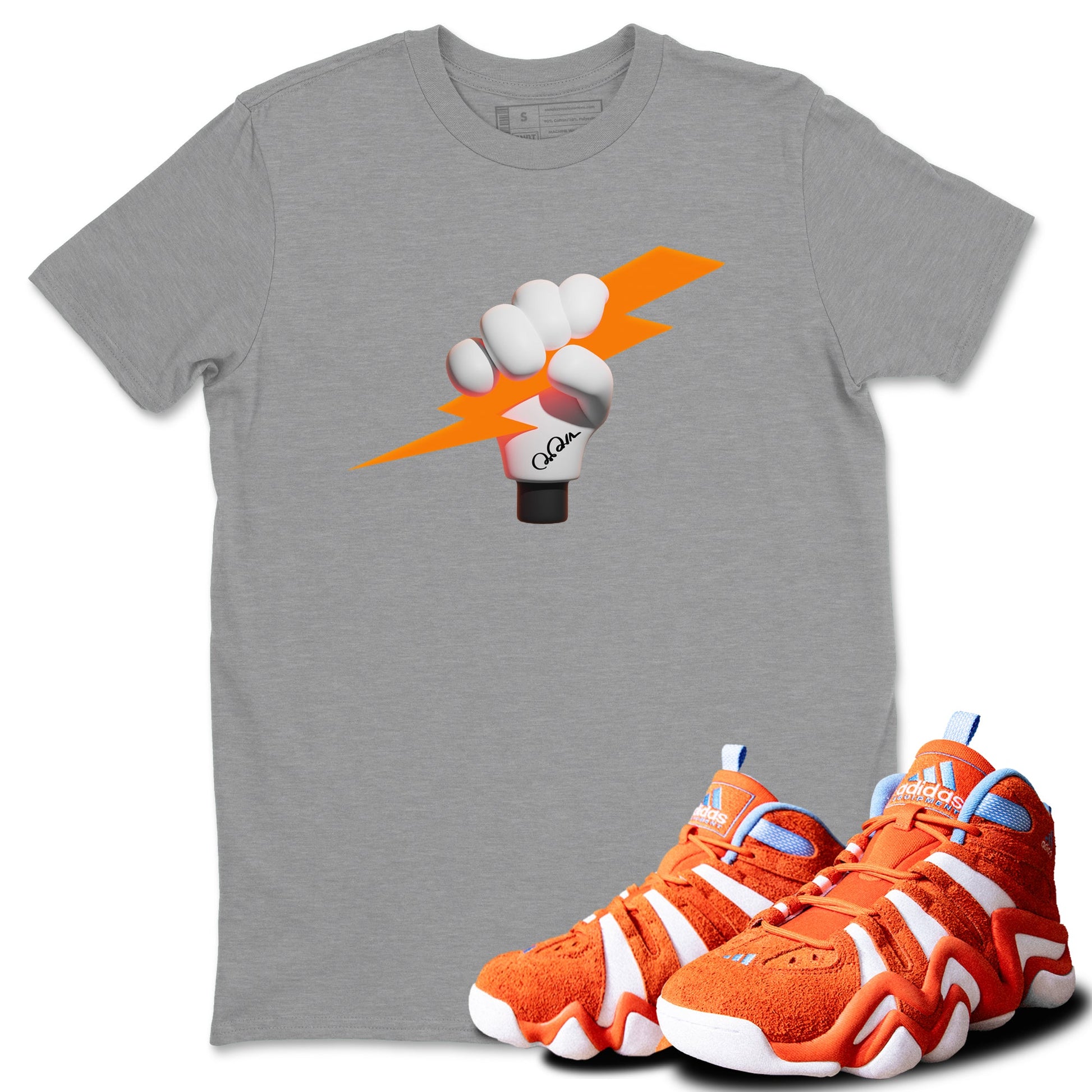 Crazy 8 Team Orange shirt to match jordans Grab The Thunder sneaker tees Adidas Crazy 8 Team Orange SNRT Sneaker Release Tees Unisex Heather Grey 1 T-Shirt