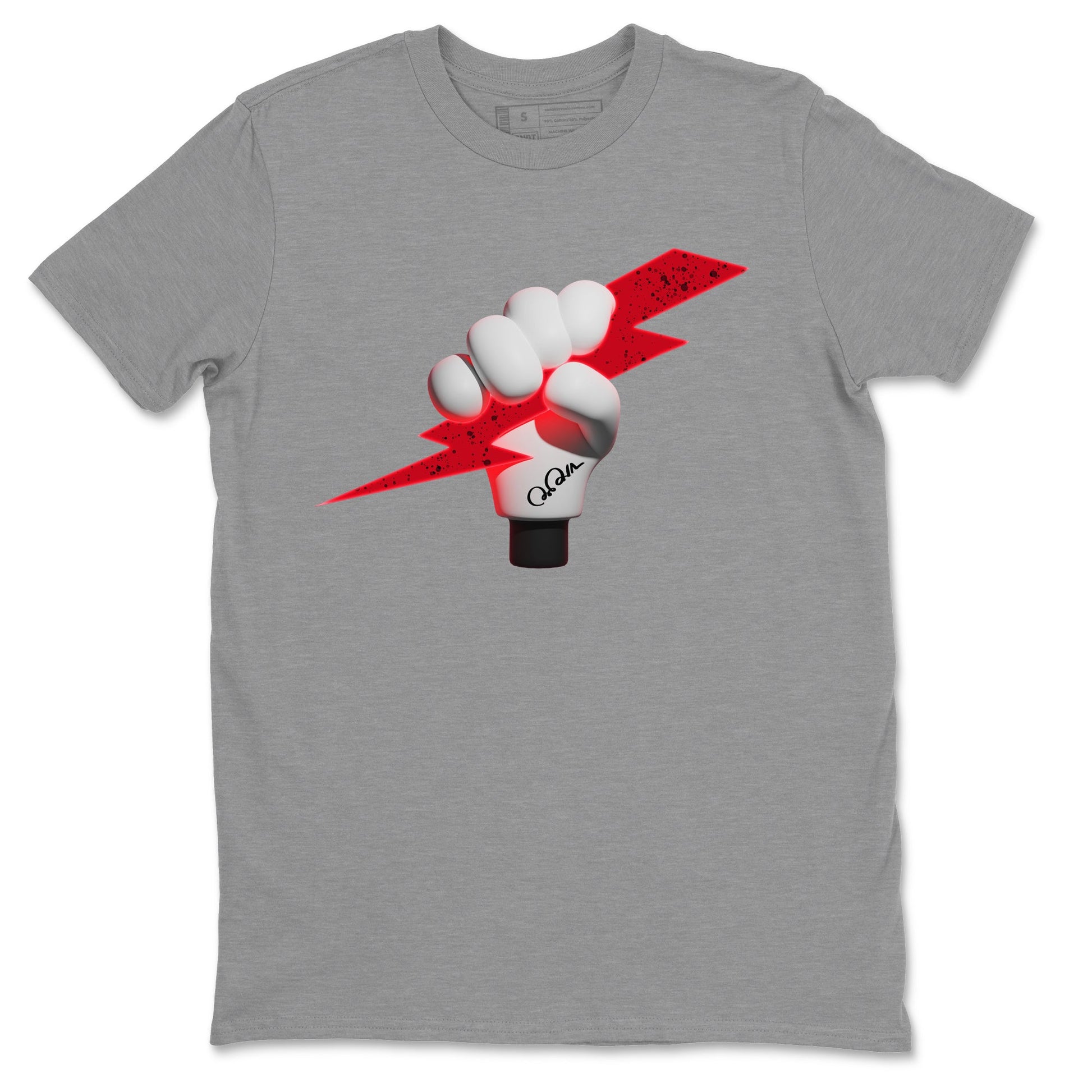 Air Jordan 4 Red Cement Sneaker Match Tees Grab Thunder Sneaker Tees AJ4 Retro OG Red Cement Sneaker Release Tees Unisex Shirts Heather Grey 2