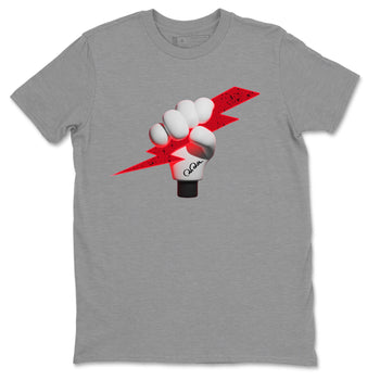 Air Jordan 4 Red Cement Sneaker Match Tees Grab Thunder Sneaker Tees AJ4 Retro OG Red Cement Sneaker Release Tees Unisex Shirts Heather Grey 2