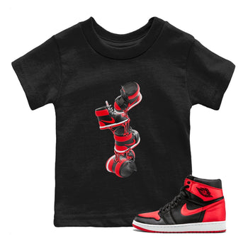 Air Jordan 1 Satin Bred shirt to match jordans Gum Stuck On Shoes sneaker tees AJ1 Satin Bred SNRT Sneaker Release Tees Baby Toddler Black 1 T-Shirt
