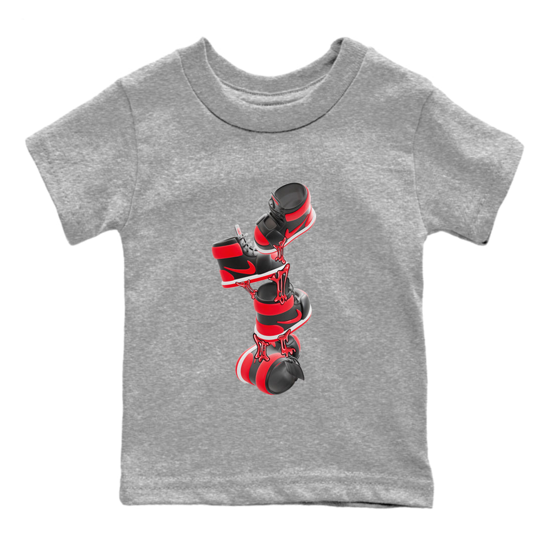 Air Jordan 1 Satin Bred shirt to match jordans Gum Stuck On Shoes sneaker tees AJ1 Satin Bred SNRT Sneaker Release Tees Baby Toddler Heather Grey 2 T-Shirt