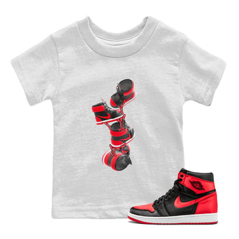 Air Jordan 1 Satin Bred shirt to match jordans Gum Stuck On Shoes sneaker tees AJ1 Satin Bred SNRT Sneaker Release Tees Baby Toddler White 1 T-Shirt