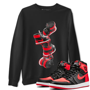 Air Jordan 1 Satin Bred shirt to match jordans Gum Stuck On Shoes sneaker tees AJ1 Satin Bred SNRT Sneaker Release Tees Unisex Black 1 T-Shirt