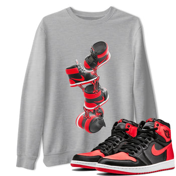 Air Jordan 1 Satin Bred shirt to match jordans Gum Stuck On Shoes sneaker tees AJ1 Satin Bred SNRT Sneaker Release Tees Unisex Heather Grey 1 T-Shirt