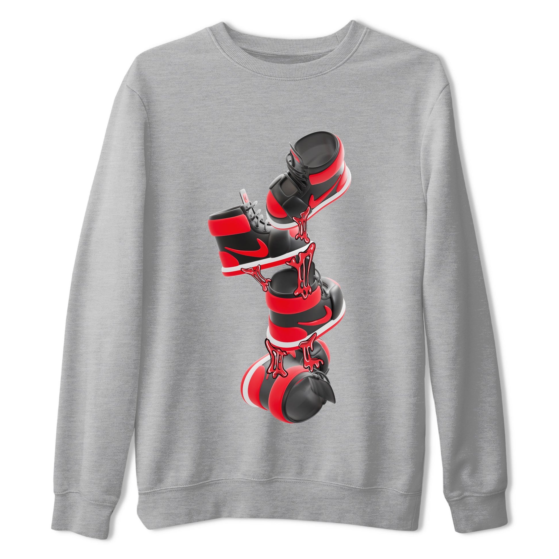 Air Jordan 1 Satin Bred shirt to match jordans Gum Stuck On Shoes sneaker tees AJ1 Satin Bred SNRT Sneaker Release Tees Unisex Heather Grey 2 T-Shirt