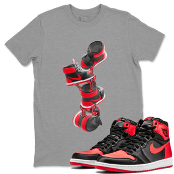 Air Jordan 1 Satin Bred shirt to match jordans Gum Stuck On Shoes sneaker tees AJ1 Satin Bred SNRT Sneaker Release Tees Unisex Heather Grey 1 T-Shirt