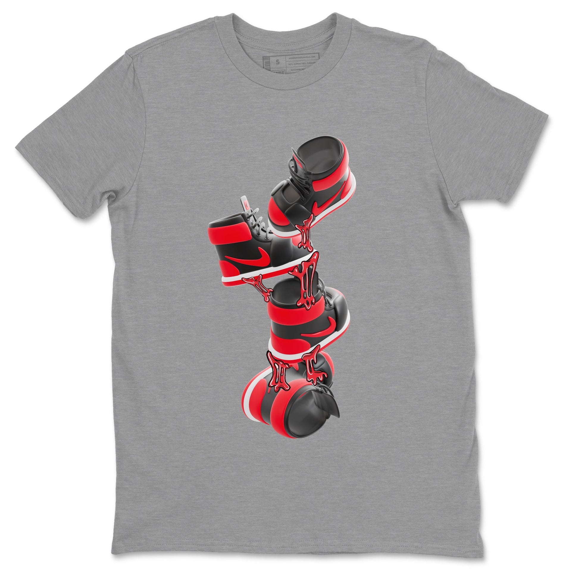 Air Jordan 1 Satin Bred shirt to match jordans Gum Stuck On Shoes sneaker tees AJ1 Satin Bred SNRT Sneaker Release Tees Unisex Heather Grey 2 T-Shirt