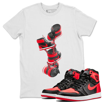 Air Jordan 1 Satin Bred shirt to match jordans Gum Stuck On Shoes sneaker tees AJ1 Satin Bred SNRT Sneaker Release Tees Unisex White 1 T-Shirt