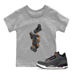 Air Jordan 3 Fear shirt to match jordans Gum Stuck On Shoes sneaker tees AJ3 Fear SNRT Sneaker Release Tees Baby Toddler Heather Grey 1 T-Shirt