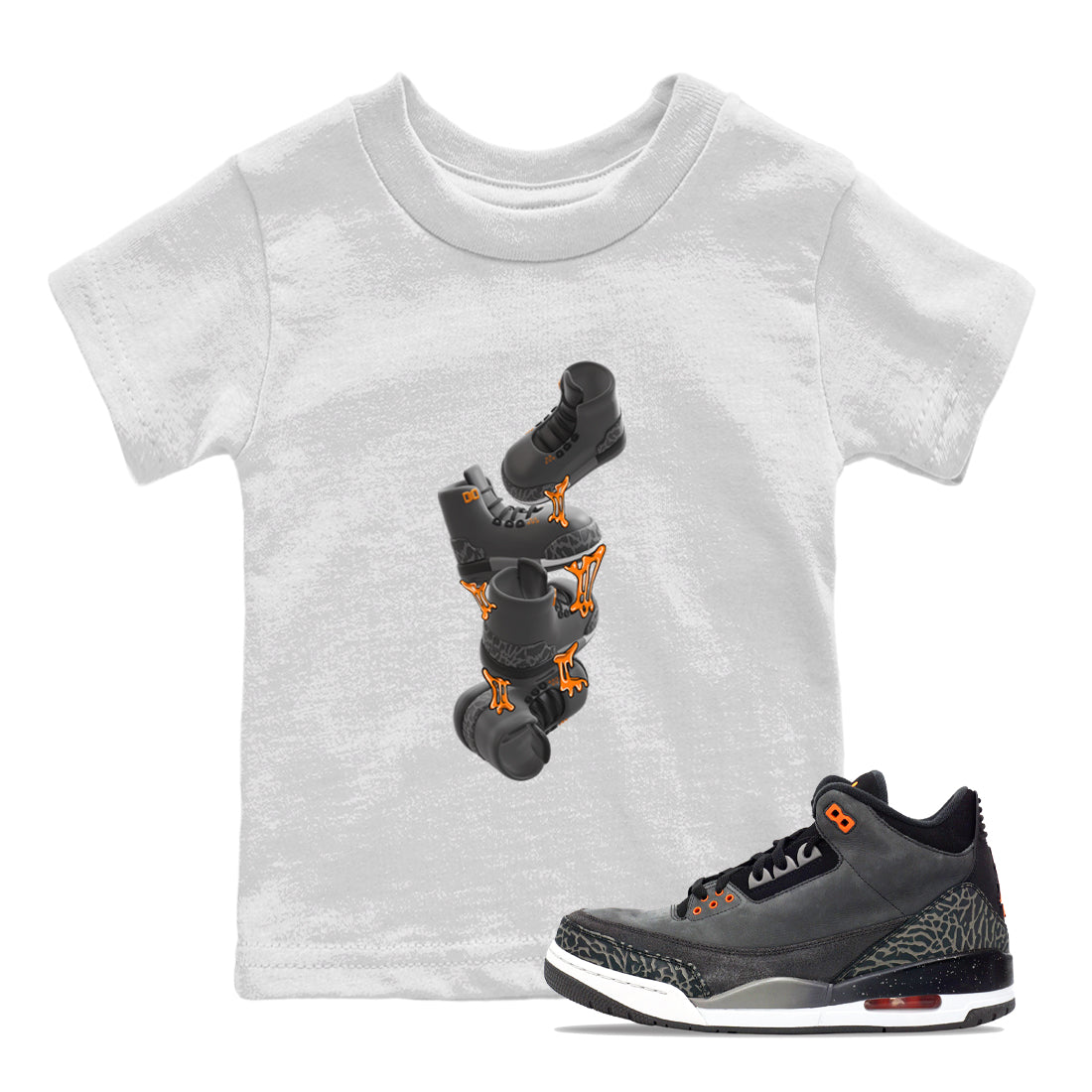 Air Jordan 3 Fear shirt to match jordans Gum Stuck On Shoes sneaker tees AJ3 Fear SNRT Sneaker Release Tees Baby Toddler White 1 T-Shirt