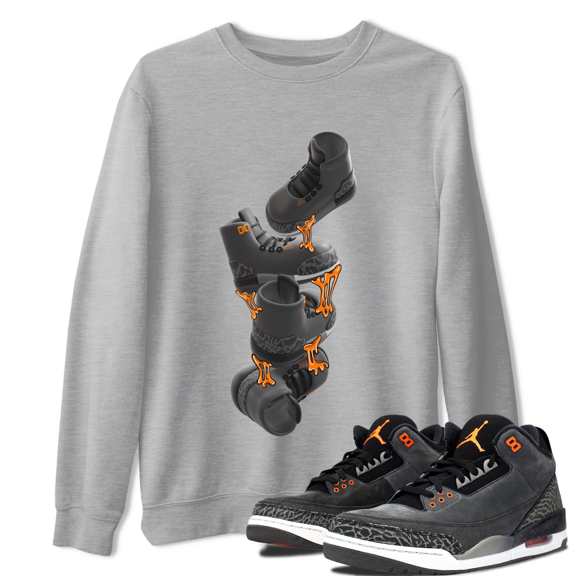 Air Jordan 3 Fear shirt to match jordans Gum Stuck On Shoes sneaker tees AJ3 Fear SNRT Sneaker Release Tees Unisex Heather Grey 1 T-Shirt