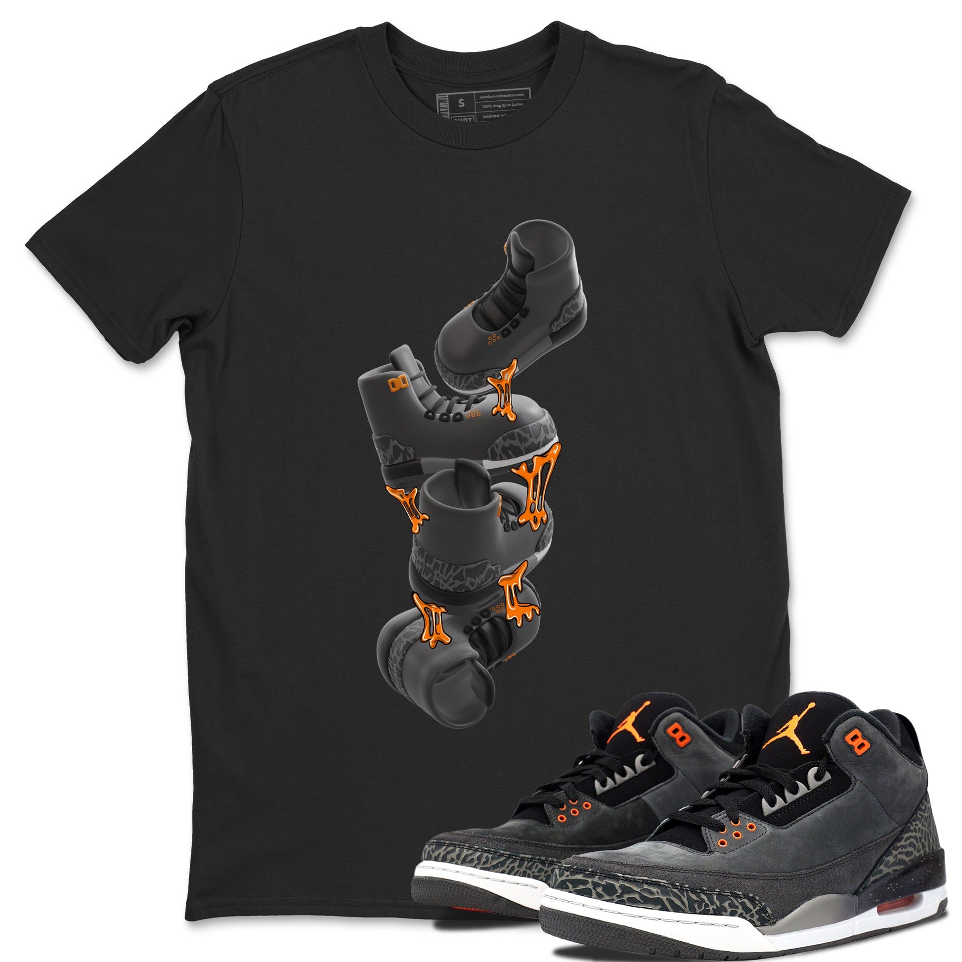 Air Jordan 3 Fear shirt to match jordans Gum Stuck On Shoes sneaker tees AJ3 Fear SNRT Sneaker Release Tees Unisex Black 1 T-Shirt