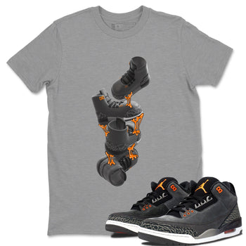 Air Jordan 3 Fear shirt to match jordans Gum Stuck On Shoes sneaker tees AJ3 Fear SNRT Sneaker Release Tees Unisex Heather Grey 1 T-Shirt
