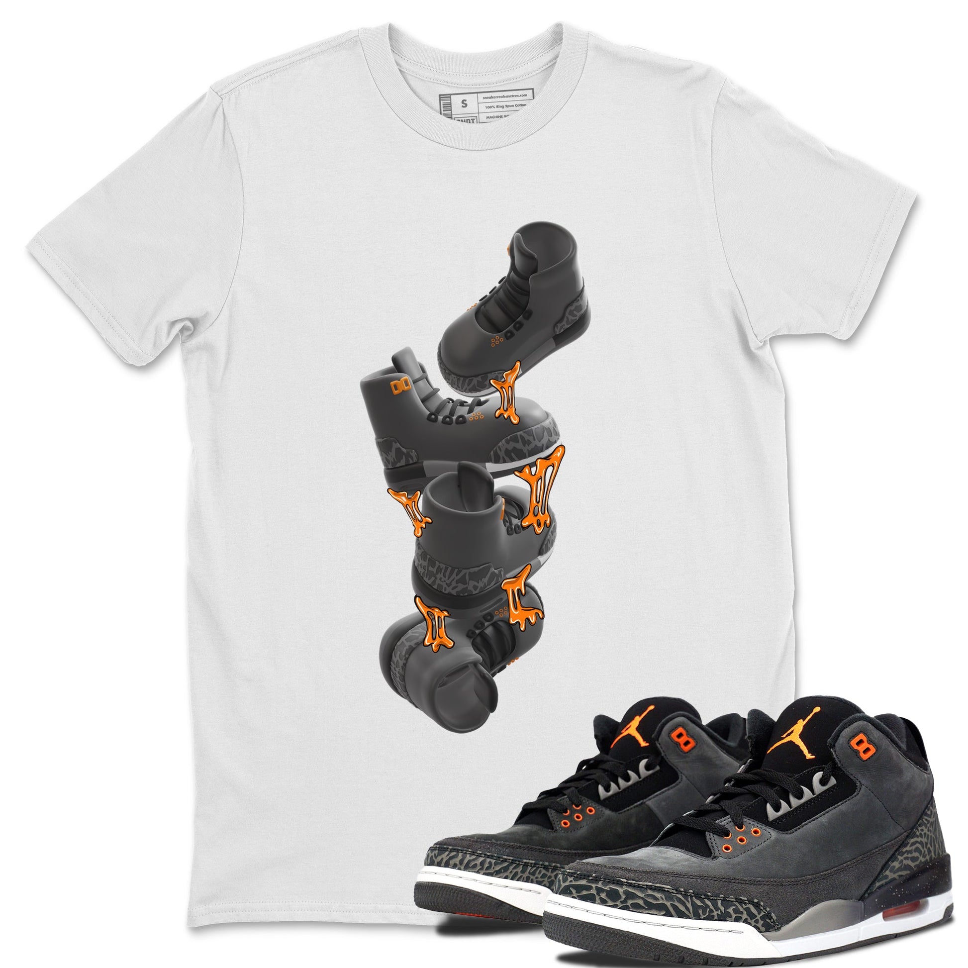 Air Jordan 3 Fear shirt to match jordans Gum Stuck On Shoes sneaker tees AJ3 Fear SNRT Sneaker Release Tees Unisex White 1 T-Shirt