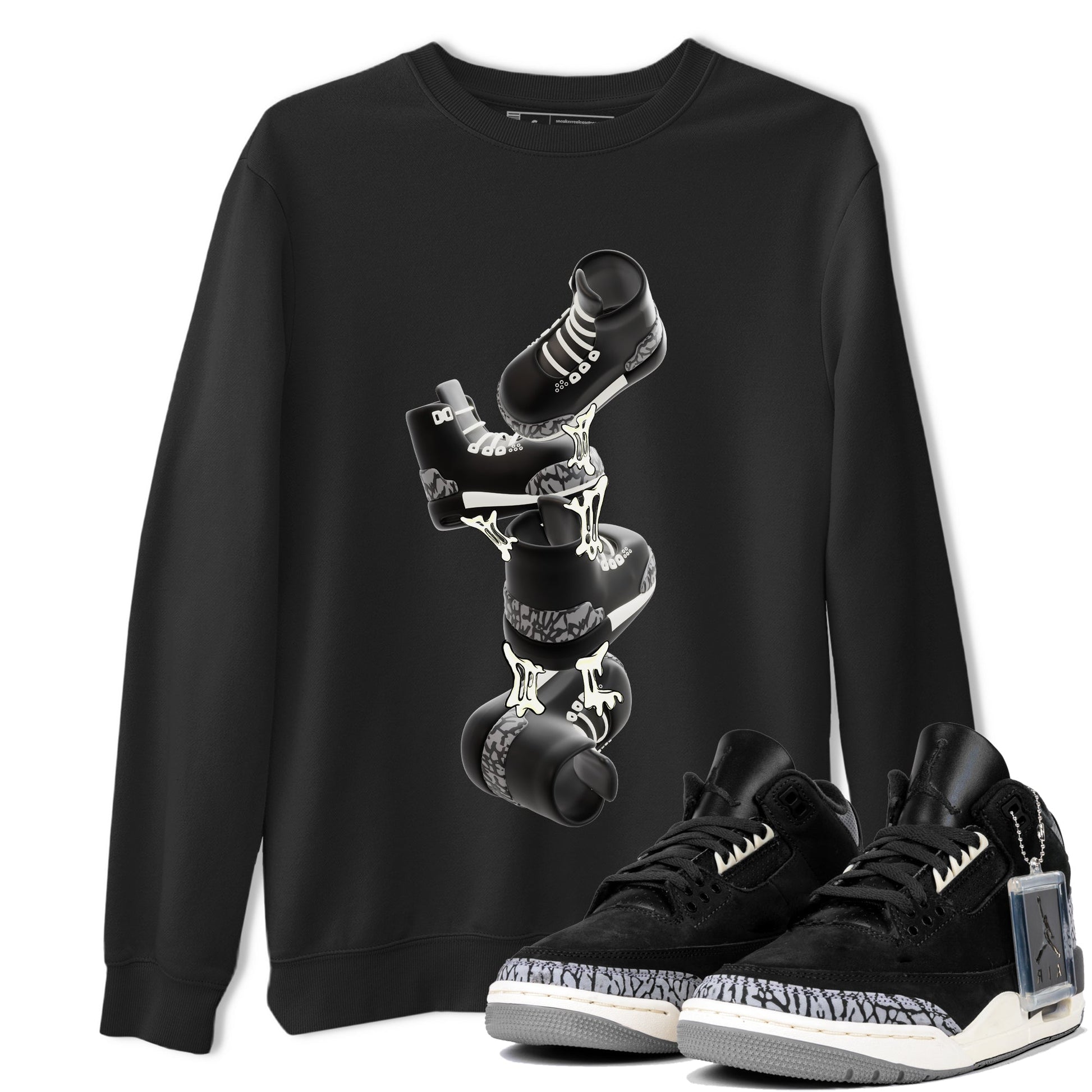 Air Jordan 3 Off Noir shirt to match jordans Gum Stuck On Shoes sneaker tees AJ3 Off Noir SNRT Sneaker Release Tees Unisex Black 1 T-Shirt
