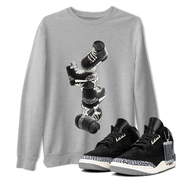 Air Jordan 3 Off Noir shirt to match jordans Gum Stuck On Shoes sneaker tees AJ3 Off Noir SNRT Sneaker Release Tees Unisex Heather Grey 1 T-Shirt