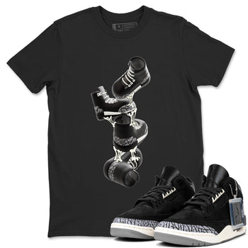 Air Jordan 3 Off Noir shirt to match jordans Gum Stuck On Shoes sneaker tees AJ3 Off Noir SNRT Sneaker Release Tees Unisex Black 1 T-Shirt
