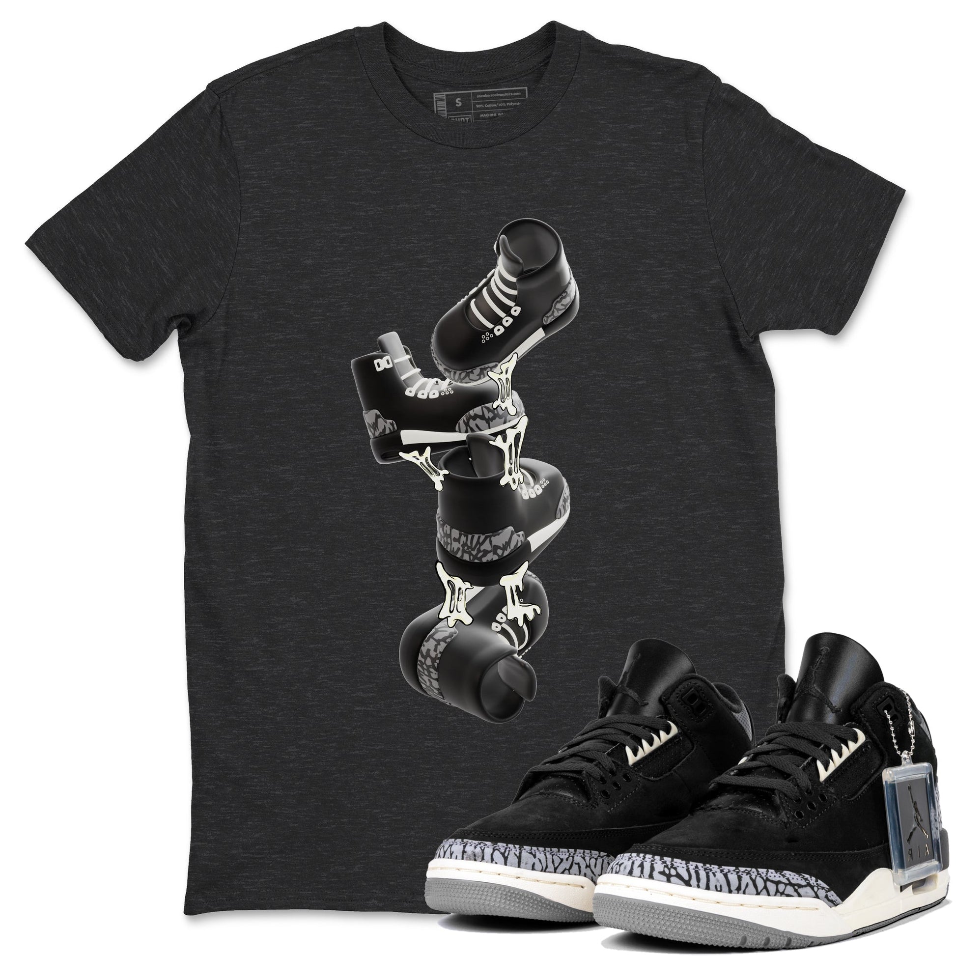 Air Jordan 3 Off Noir shirt to match jordans Gum Stuck On Shoes sneaker tees AJ3 Off Noir SNRT Sneaker Release Tees Unisex Charcoal Heather 1 T-Shirt