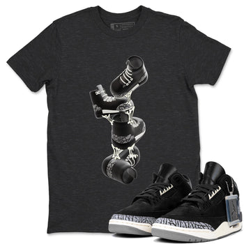 Air Jordan 3 Off Noir shirt to match jordans Gum Stuck On Shoes sneaker tees AJ3 Off Noir SNRT Sneaker Release Tees Unisex Charcoal Heather 1 T-Shirt