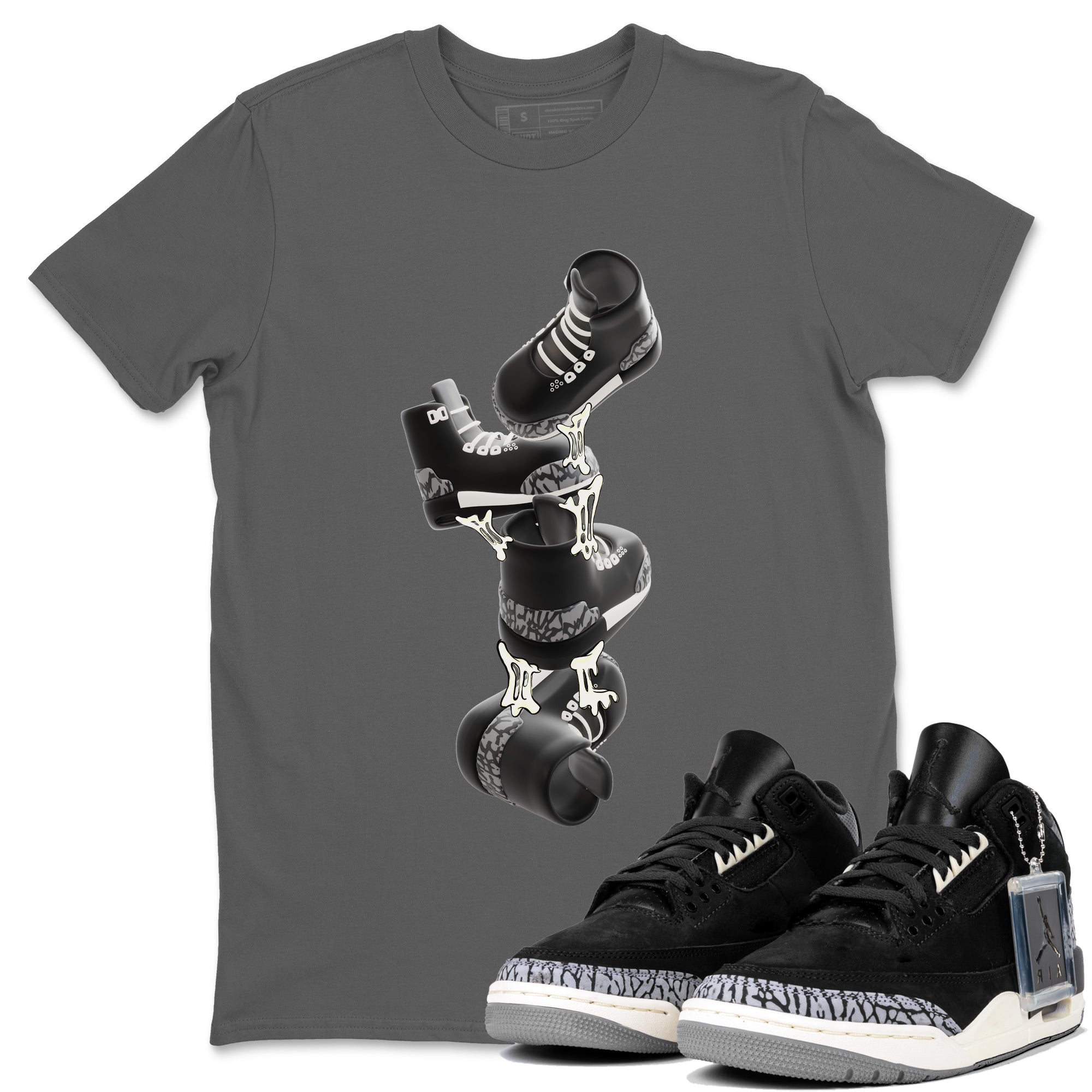 Air Jordan 3 Off Noir shirt to match jordans Gum Stuck On Shoes sneaker tees AJ3 Off Noir SNRT Sneaker Release Tees Unisex Cool Grey 1 T-Shirt