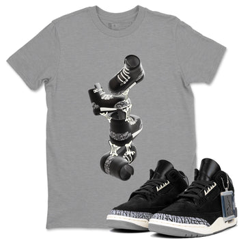 Air Jordan 3 Off Noir shirt to match jordans Gum Stuck On Shoes sneaker tees AJ3 Off Noir SNRT Sneaker Release Tees Unisex Heather Grey 1 T-Shirt
