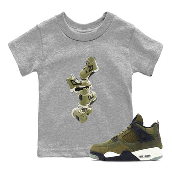 Air Jordan 4 Medium Olive shirt to match jordans Gum Stuck On Shoes sneaker tees AJ4 Medium Olive SNRT Sneaker Release Tees Baby Toddler Heather Grey 1 T-Shirt